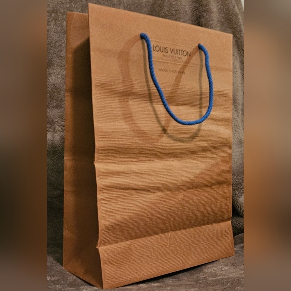 Louis Vuitton Large Paper Shopping Gift Bag Brown Blue Speedy Alma Pochette